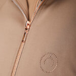 Detail rits en logo Montar Vest MoFlora latte/rosegoud