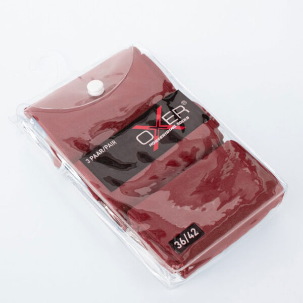 Paardrijsokken OXER Burgundy Rood 3 paar