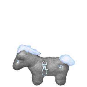 Crafty Ponies Keyring Grey