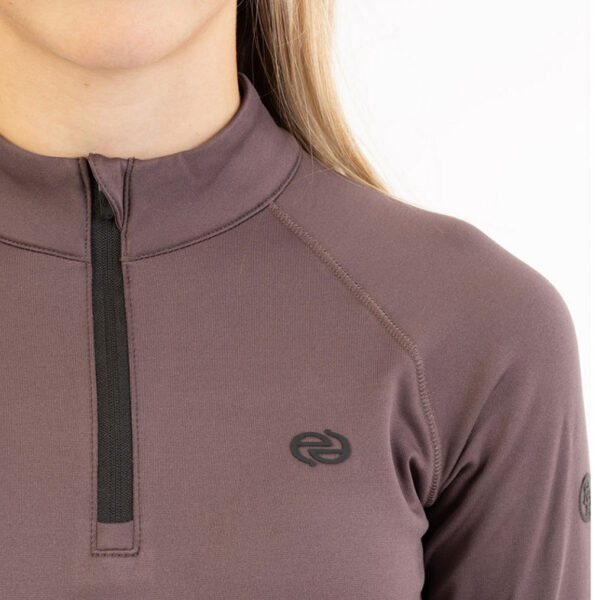 Eevolv logo borst BR Zip Pullover Jente Kids Raisin Brown