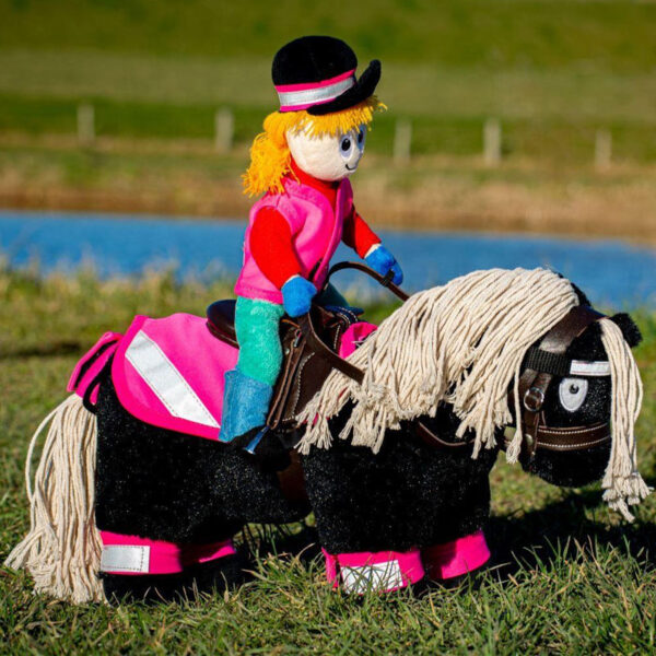 Crafty Ponies Hi Viz Reflectie Set met Ruiter Fluor Roze