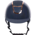 Vooraanzicht veiligheidscap Harry's Horse Matterhorn Sparkle navy/rosegoud