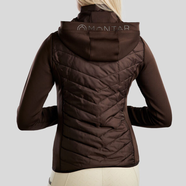 Achterkant jas Montar Hybrid MoEliza Bruin