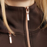 Detail kraag Montar Vest MoFlora bruin/rosegoud
