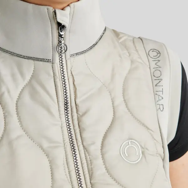 Detail steentjes Montar bodywarmer MoMary Ligth Silver Grey