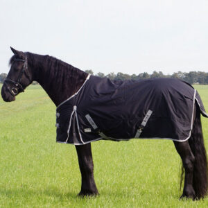 Regendeken QHP XL Big Neck zwart zijaanzicht