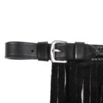 Detail sluiting QHP leren vliegenfrontriem