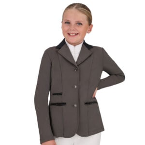QHP Wedstrijdjas Juliet Kids Antraciet voorkant