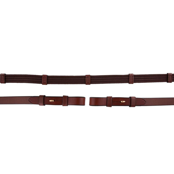 BR Linnen Teugel Ronde Gesp, Blinde Sluiting, 19 mm Tobacco/Goud