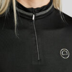 Detail Logo und Glitzer Montar Thermo Longsleeve MoGaia Schwarz Vorderseite