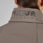 Strass-Detailkragen Pikeur Fleeceweste 8040 Slate Brown