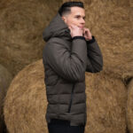 Side view lifestyle photo Pikeur Hybrid Jacket 8011 Men Deep Khaki