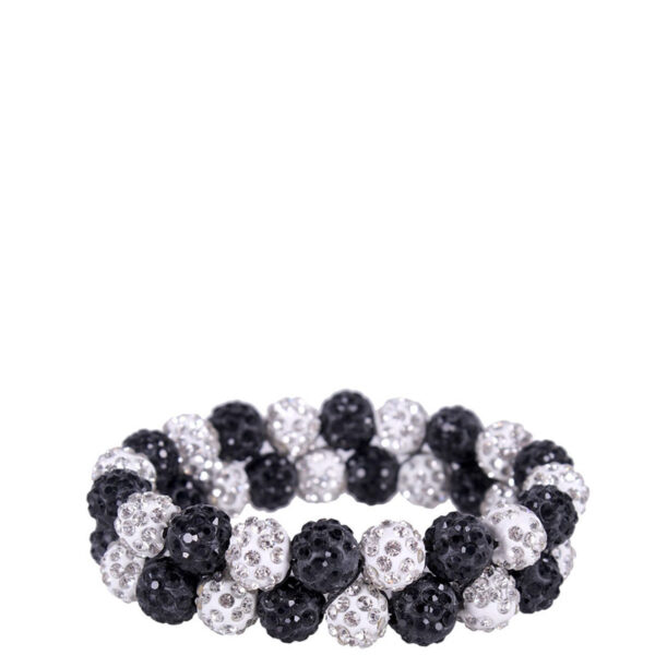 QHP knotband Glossy wit/zwart
