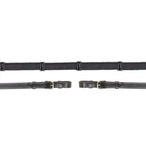 BR Linnen Antislip Teugels Ronde Gesp, Gespsluiting, 19 mm Zwart/Zilver