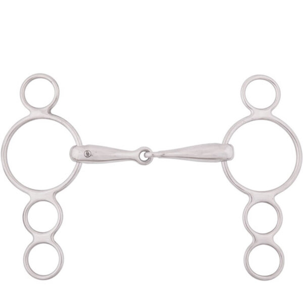 BR Enkel Gebroken Pessoa Bit 4 Rings Massief RVS 18 mm .