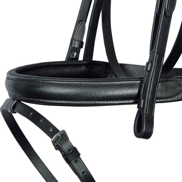 Detail neusriem Harry's Horse hoofdstel Nero Soft zwart/zwart