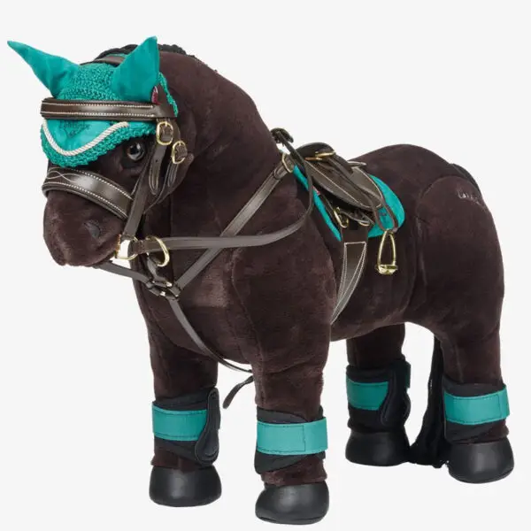 LeMieux Toy Pony hoofdstel bruin sfeerfoto set groen