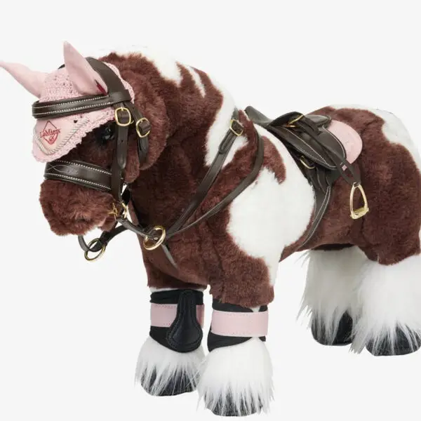 Toy Pony hoofdstel LeMieux bruin sfeerfoto met roze