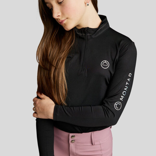 Detail logo Montar Trainingsshirt MoCha Kids Zwart