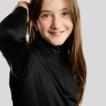 Parelmoer steentjes kraag Montar Trainingsshirt MoCha Kids Zwart