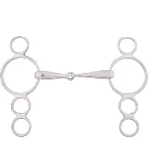 BR Enkel Gebroken Pessoa Bit 4 Rings Massief RVS 18 mm .
