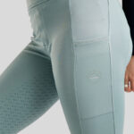 Leggings d'équitation Montar avec logo en cristal en nacre MoCha Full Grip pour enfants Bleu pierre