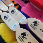 Leistner super borstel 100 mm paars/oranje houten rug