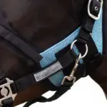 Sluiting vliegenmasker QHP met afneembare neusflap lichtblauw