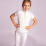 Gros plan sur les collants de protection pour enfants Harry's Horse Equitights Rookie Full Grip blancs
