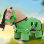 Sfeerfoto Crafty Ponies Fleecedeken Set Groen voorkant
