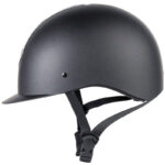 Veiligheidscap Harry's Horse Pro F2 Matt Crystal Zwart/Zwart zijaanzicht