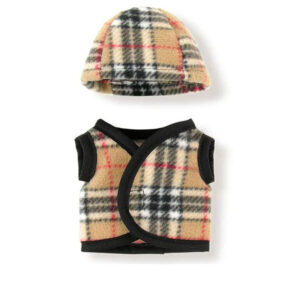 Beige geblokt Crafty Ponies ca overtrekje met vest