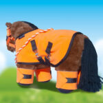 Achterzijde Crafty Ponies Fleecedeken Set sfeerfoto Oranje
