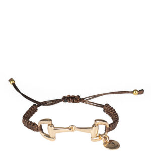 Horka Gevlochten Armbandje Bit Bruin/Goud