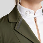 Detail glitter kraag Montar Wedstrijdjas MoGloria Olijf