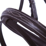 Neusriem hoofdstel QHP Luxury Stitched donkerbruin