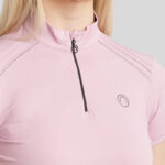 Detail plooi schouder en logo Shirt Montar MoPearl Pintuck Candy Pink