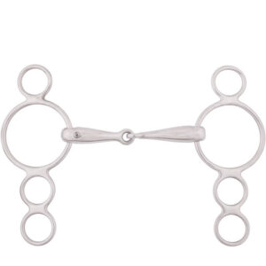 BR Enkel Gebroken Pessoa Bit 4 Rings Massief RVS 18 mm .