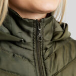 Detail rits Montar Hybrid jas MoEliza Olijf