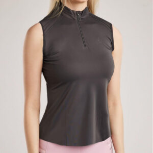 Mouwloos Shirt Montar MoPearl Pintuck Slate Grey voorzijde