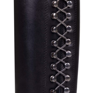 QHP elastische Lange Glitter Veters Zwart/Zilver close up