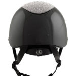 Achterkant Rijhelm BR Theta Plus Dazzling Glamourous Glossy Zwart/Gunmetal