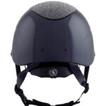 BR paardrijcap Theta Plus Dazzling Glamourous Glossy achterzijde Navy/Gunmetal