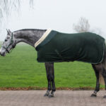 Zijaanzicht QHP fleecedeken Brilliance Deep Forest