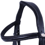 frontriem QHP hoofdstel Luxury Stitched zwart