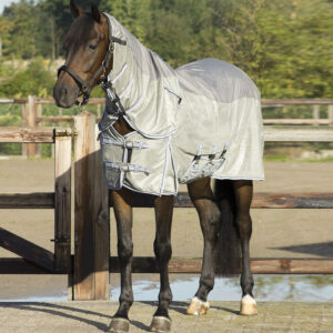 QHP Combi vliegendeken met hals grijs