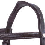 frontriem QHP Luxury Stitched  hoofdstel donkerbruin