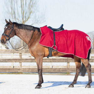 QHP uitrijdeken Ornament fleece bordeaux