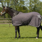 Zijaanzicht QHP showdeken Ornament grijs/zilver