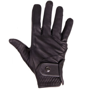 Rijhandschoenen QHP Leather Pro zwart